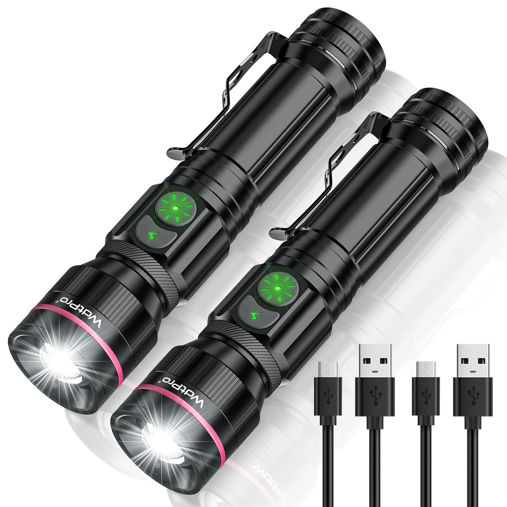 Rechargeable Flashlight Dual Switch, 2000 Lumens Super Bright LED Flashlight,...