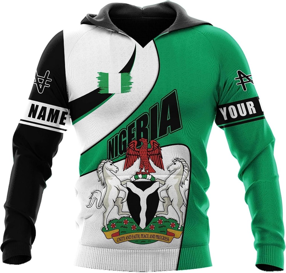 Personalized Nigeria Hoodie Nigerian Flag Hoodie Nigeria Flag Nigerian Gift 7