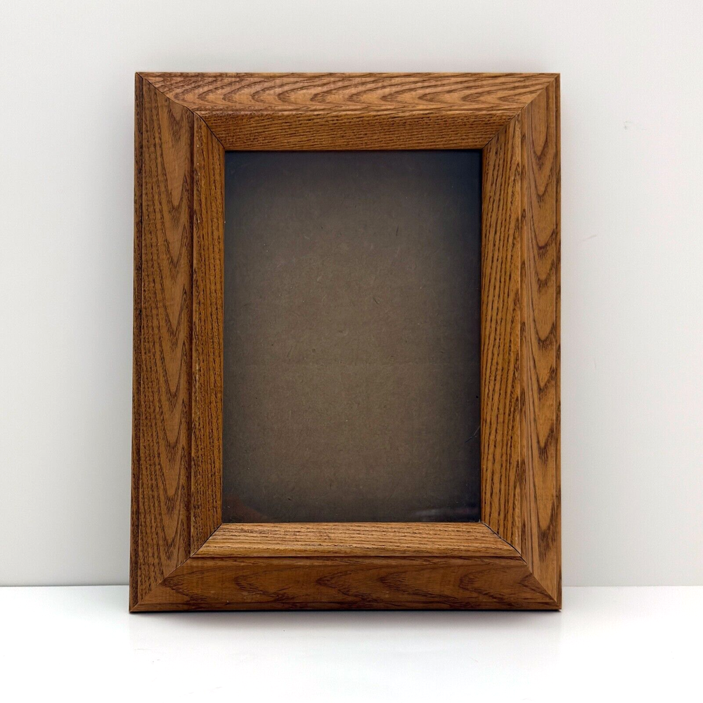 Vintage Solid Oak Wood Picture Frame with Deep Profile Design