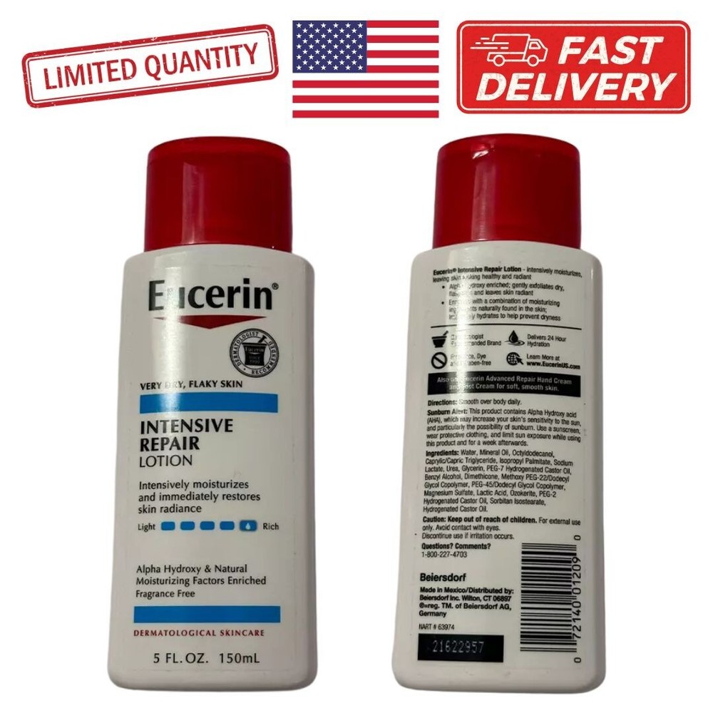 Eucerin Intensive Repair Rich Lotion for Dry Rough Skin 5 oz