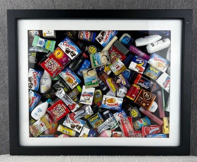 Handmade Mini Shadow Box Art with Brands Design 15x12 Inches