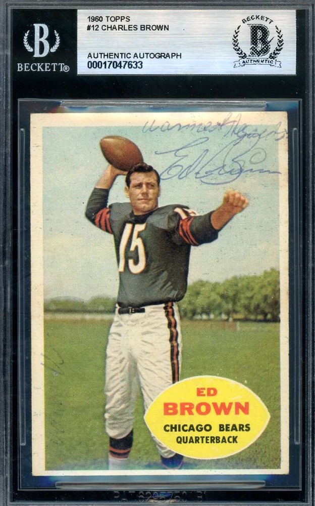 Ed Brown Beckett BAS Signed 1960 Topps Autographed
