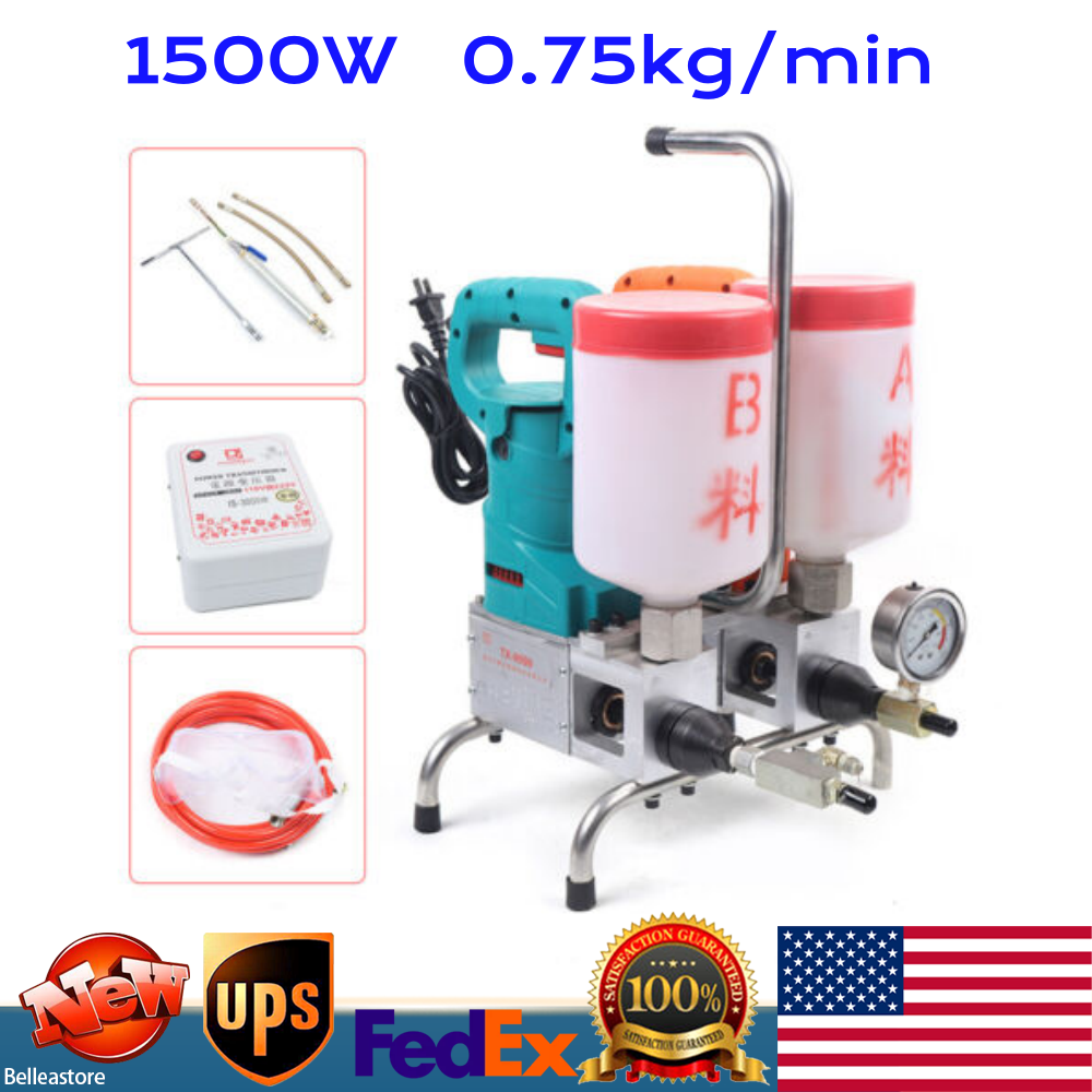 Electric Epoxy / Polyurethane Foam Injection Pump Grouting Steel Machine 1500W