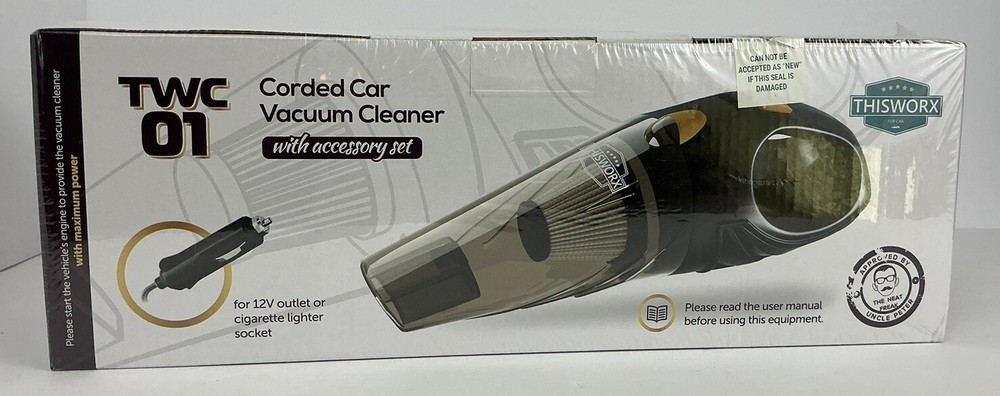 NIB ThisWorx Model TWC-01 Corded Car Vacuum Cleaner, Black - Sealed