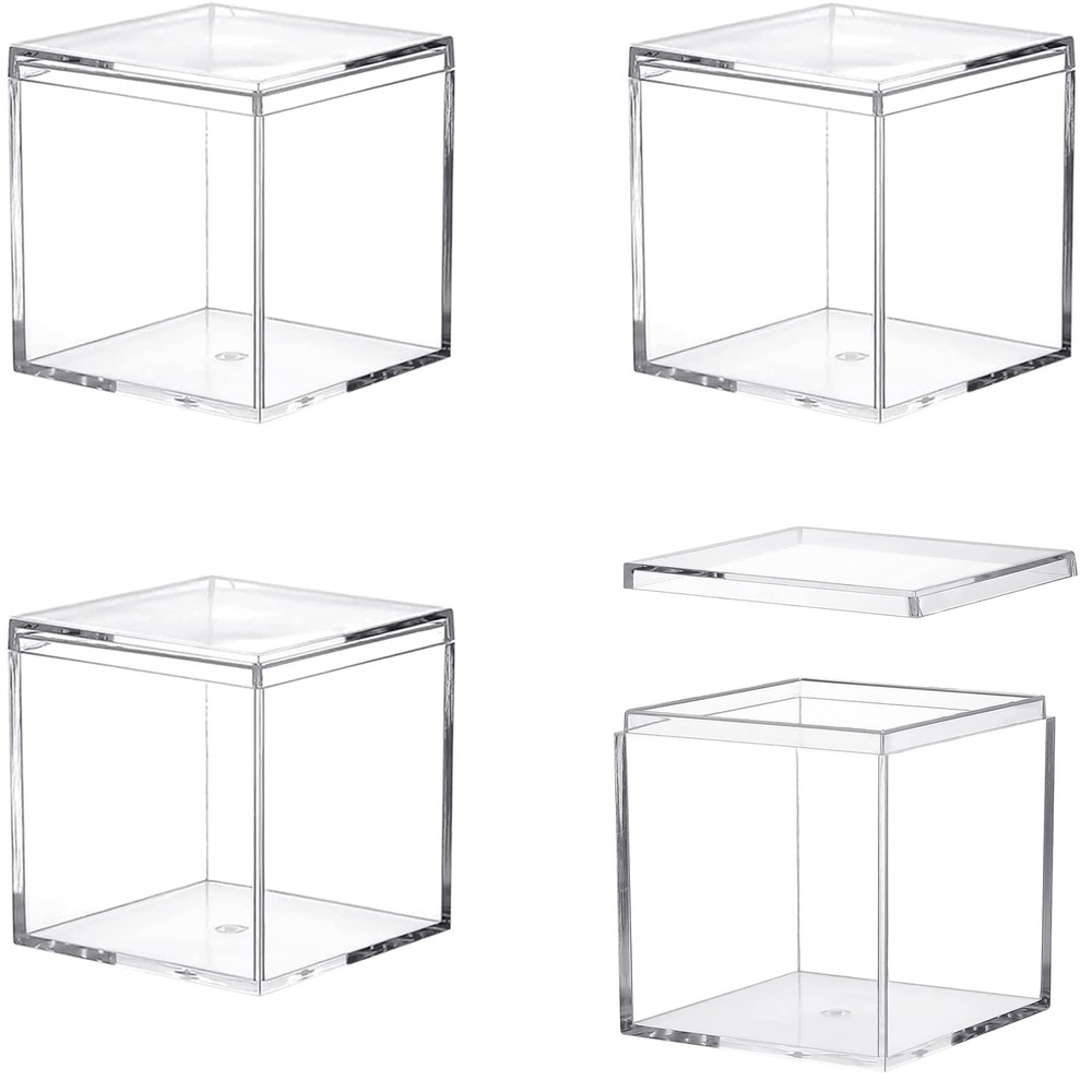 Large Clear Acrylic Display Box with Lid Transparent Square Storage Cube