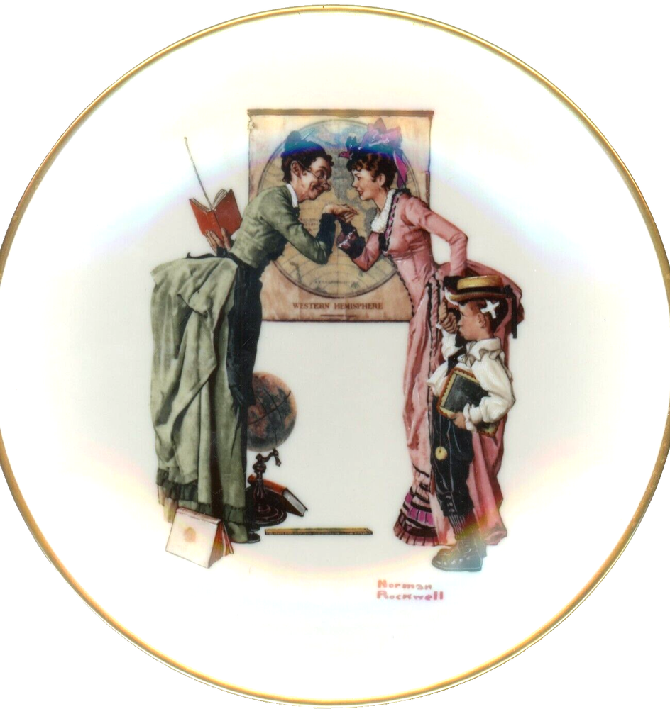 Back to School, Norman Rockwell, Danbury Mint Plate, 1978, Gorham Fine China-image