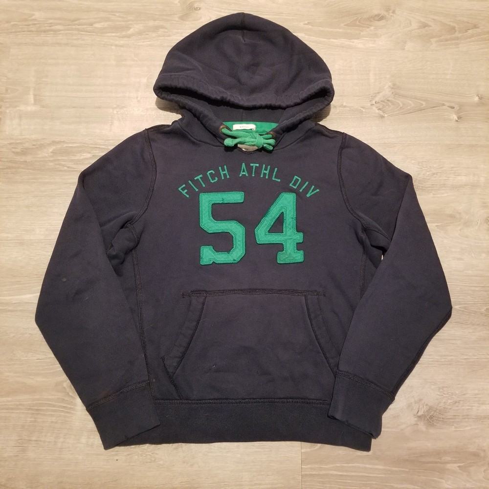 VTG Abercrombie Fitch Athletic Division #54 Muscle Hoodie Mens Medium Navy Blue
