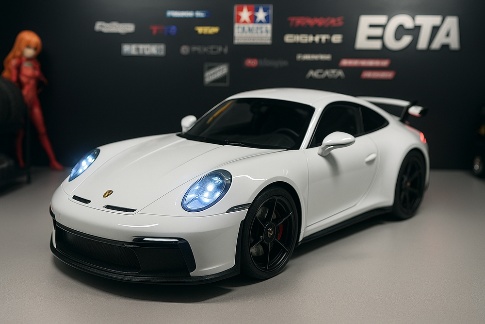TAMIYA 1/10 Porsche 911 GT3 Body Shell – LED Headlights | Premium Detailing