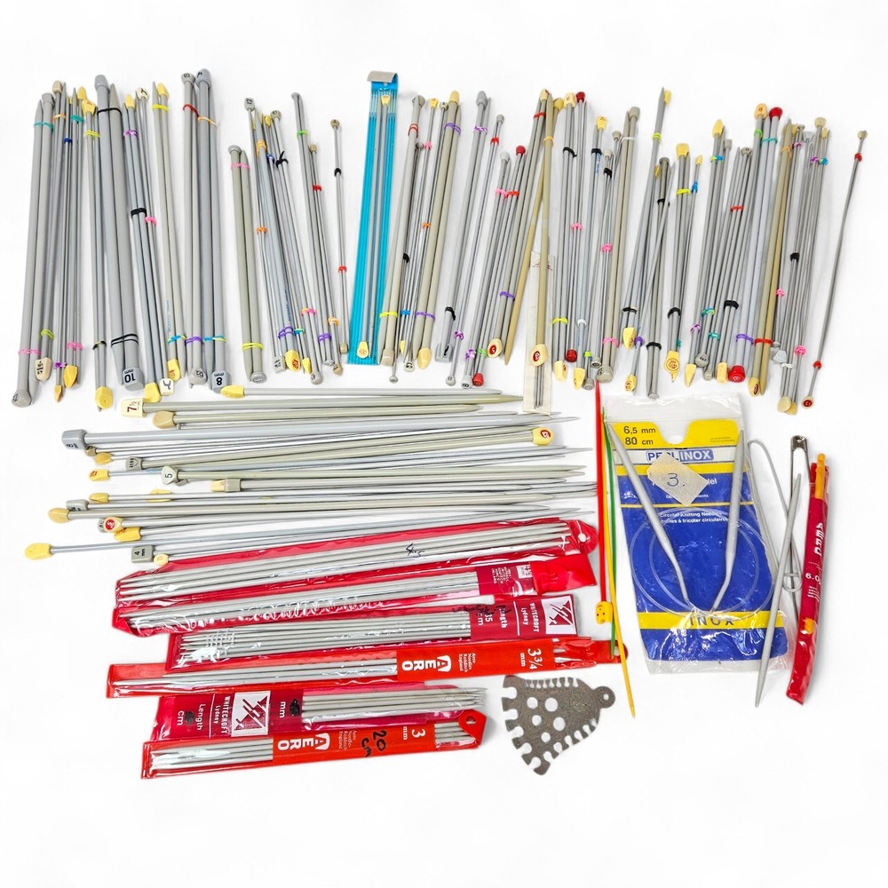 Bulk Bundle Aluminium Knitting Needles Various Sizes Crochet Tools Mixed Lot