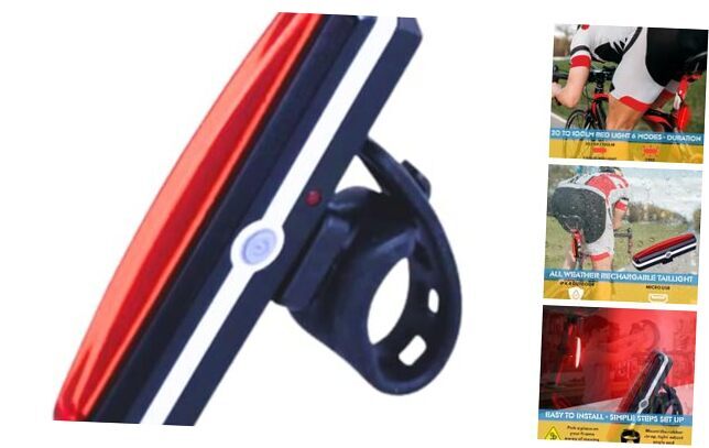 Bike Taillight/Front Road Safety Light Accessories 4in Long 6 Modes Red Light
