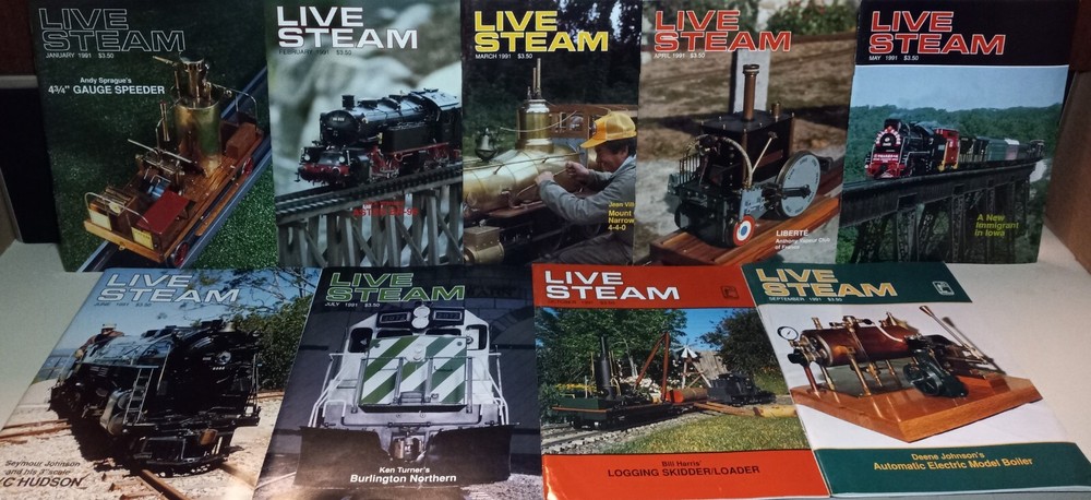 Lot of 9 Live Steam magazines (1991)