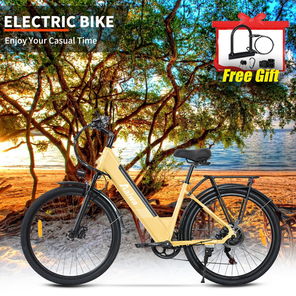 1200W 52V Yellow Electric Commuter Bike for Adults 26 Inch City E-Bike