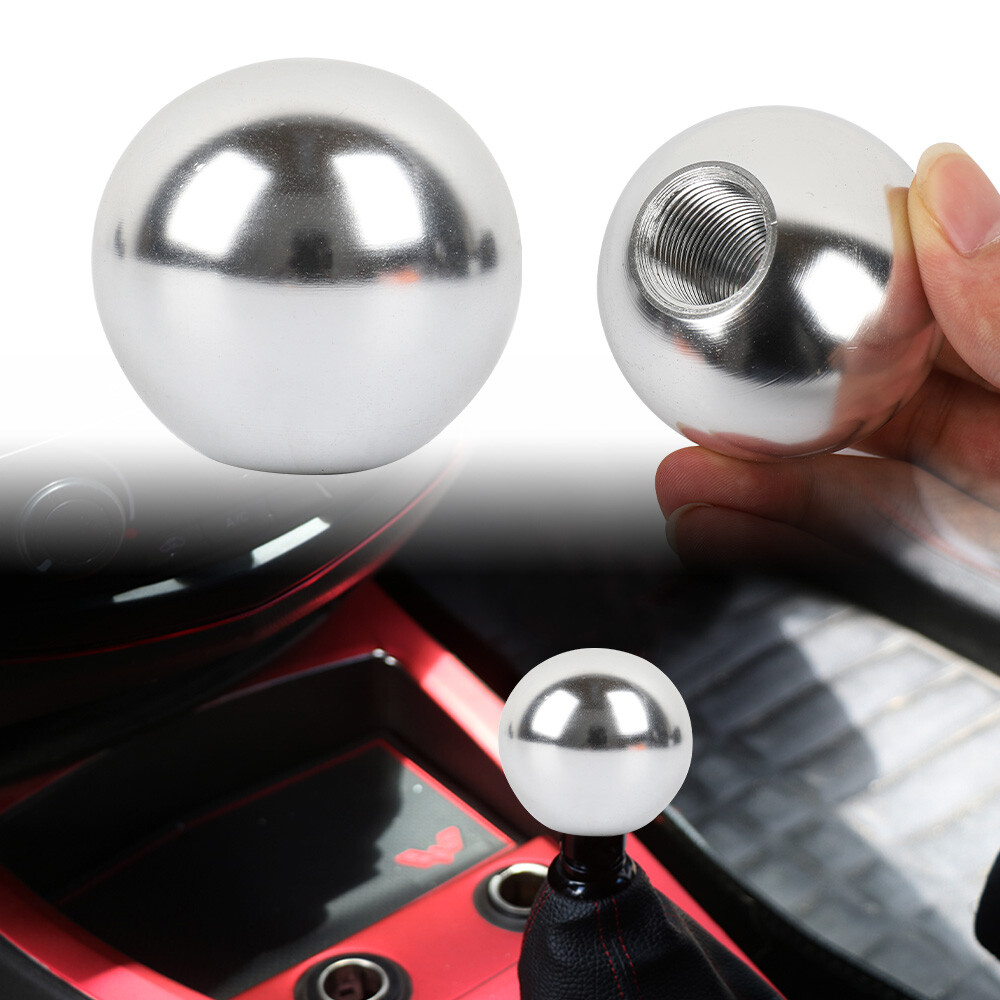 Universal JDM Aluminum Silver Round Ball Manual Gear Stick Shift Knob Shifter