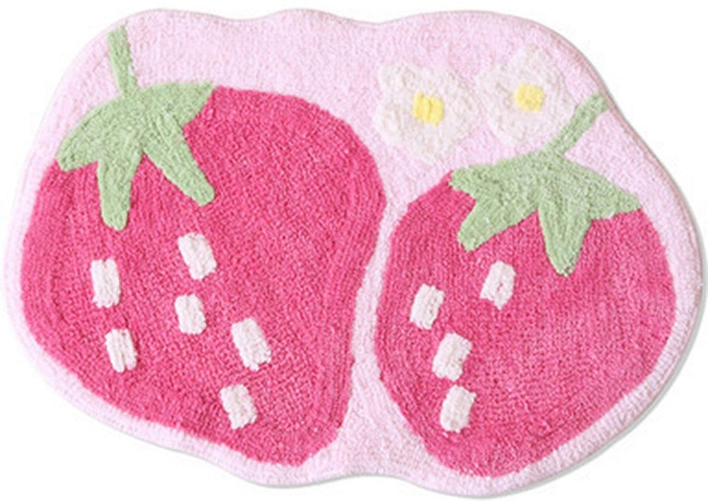 Cute Non-Slip Fruit Shaped Absorbent Tufted Bath Rug for Bathrooms