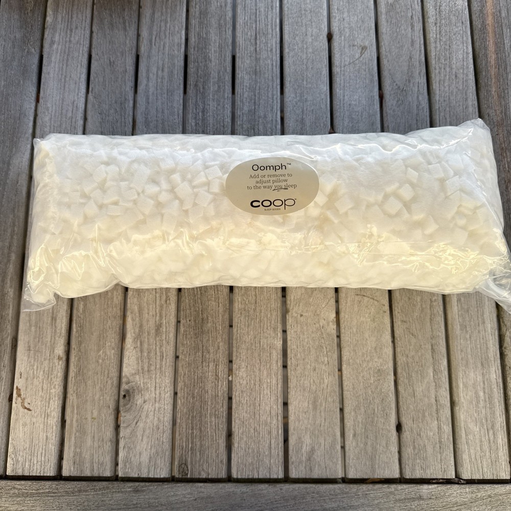 New Genuine COOP Oomph Pillow Refill Shredded Memory Foam Extra Stuffing