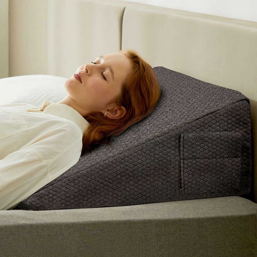 Wedge Pillow, 8 inch Bed Wedge Pillow, Elevated Body Pillow for Back Support,...