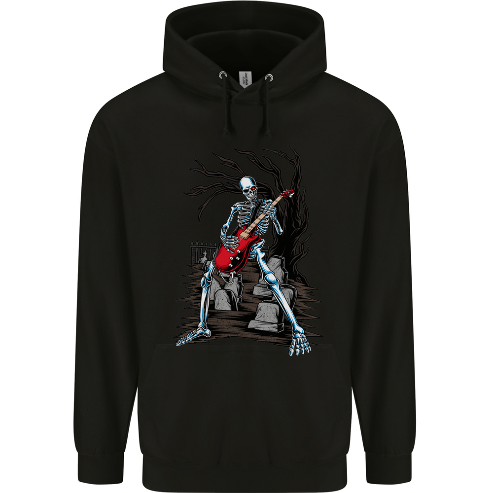 Skull Graphic Heavy Metal Hoodie for Men - 80% Cotton Graveyard Rock Design