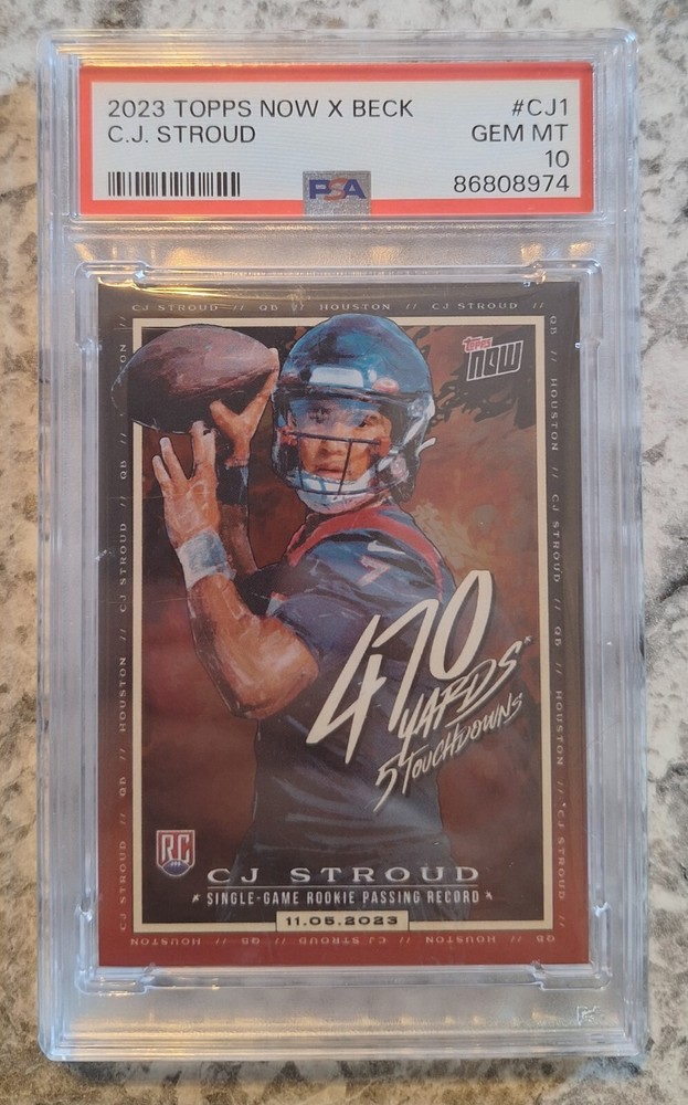 2023 Topps Now CJ Stroud #CJ1 by Tyson Beck- Rookie Passing Record PSA 10! (QTY)