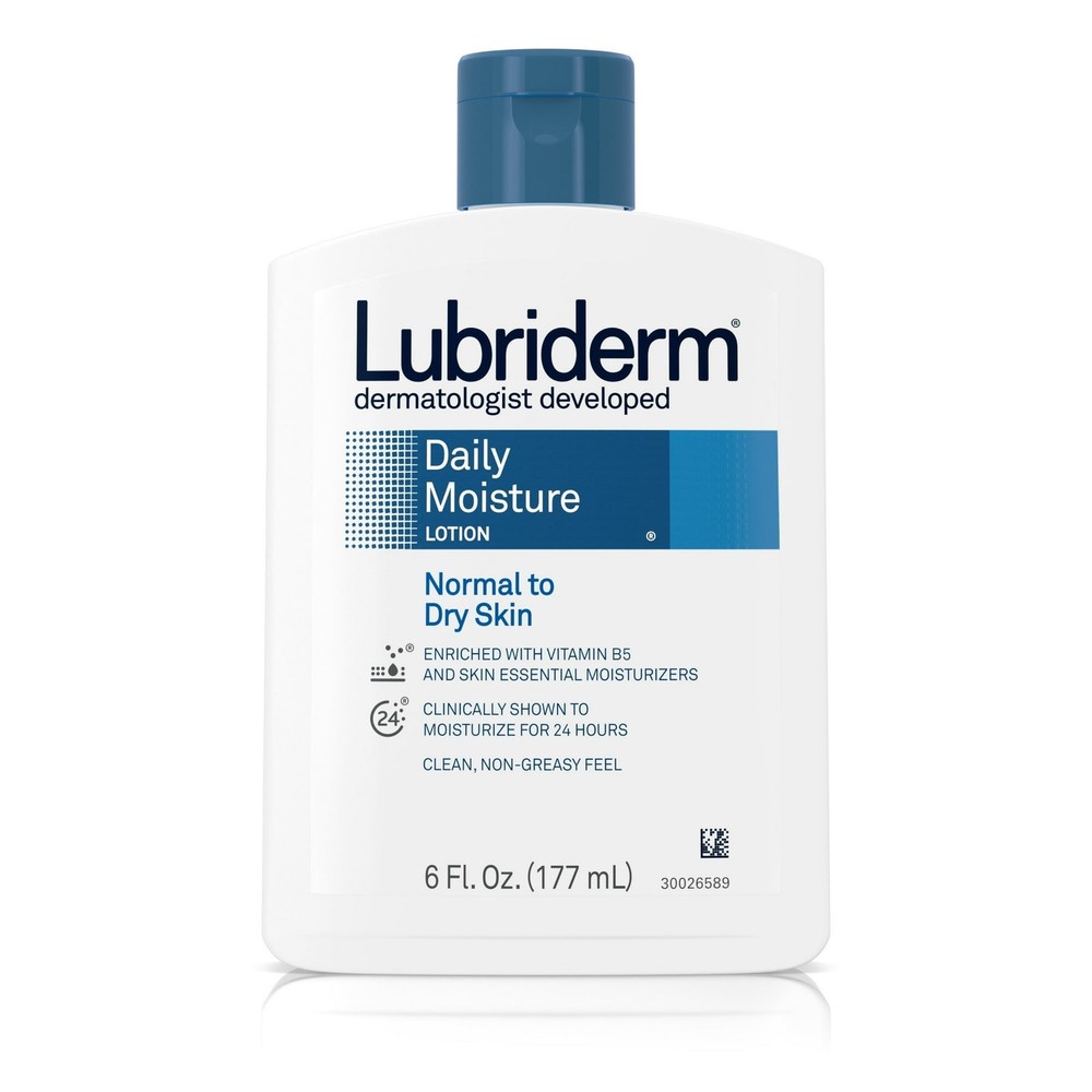 Lubriderm Daily Moisture Body Lotion Normal to Dry Skin Unscented 6oz (8 Pack)