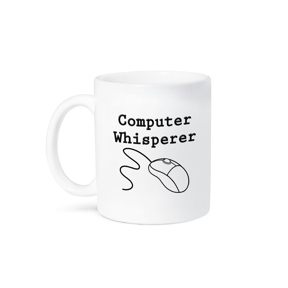 3dRose Black Computer Whisperer Coffee Mug