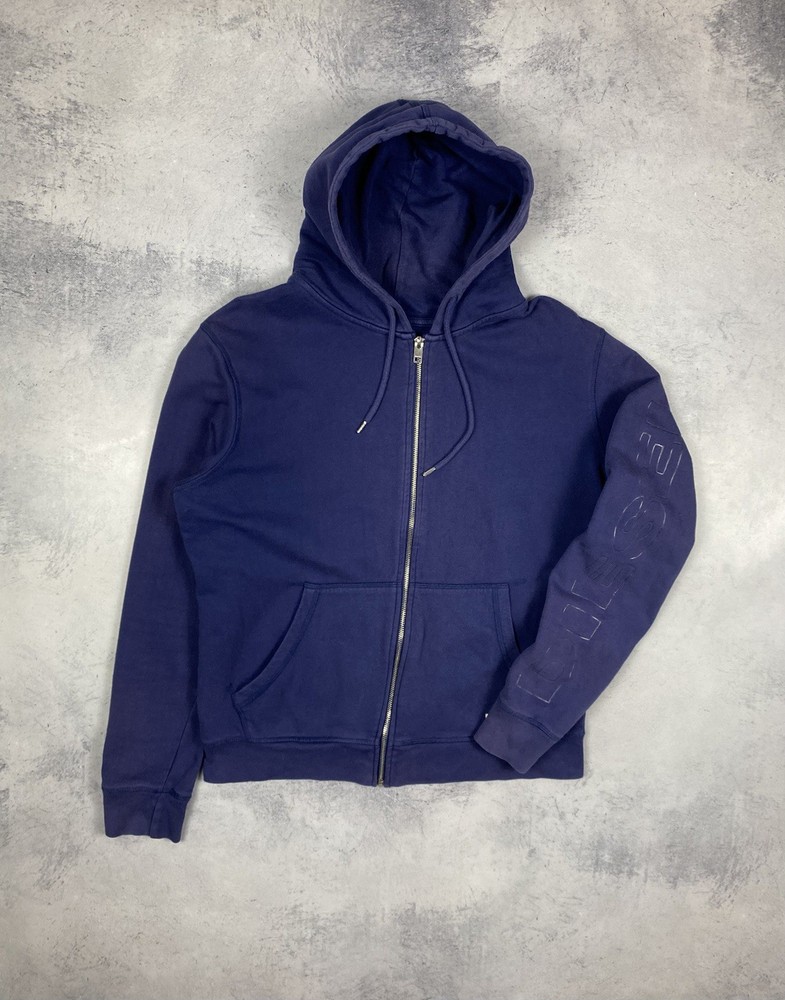 Diesel Big Logo faded blue Full Zip Up hoodie Vintage Y2K Men’s size L