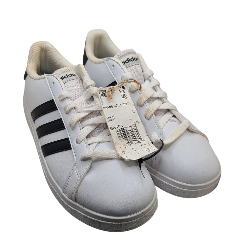 Adidas Big Kids' Grand Court 2.0 Sneaker White/Black - Size 5 *Imperfect/NWOB*