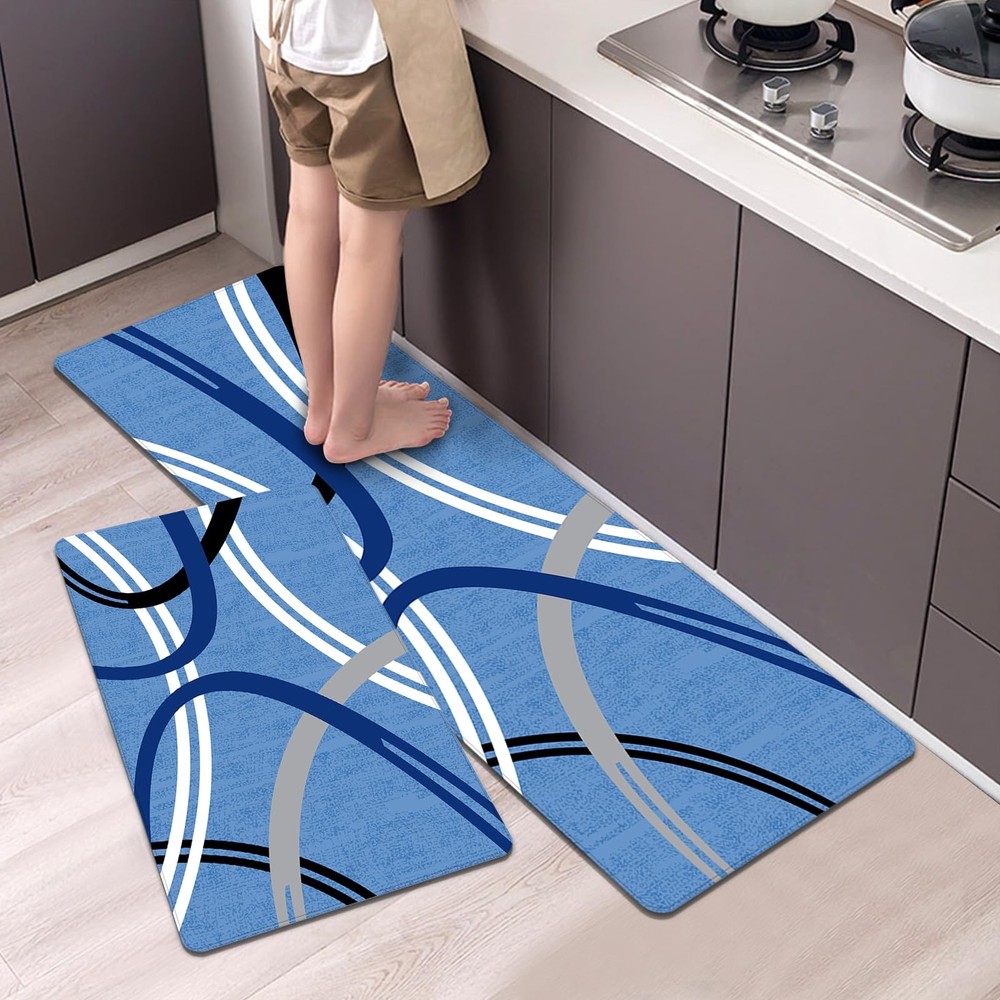 Non-Slip Cushioned Anti-Fatigue Kitchen Mat Set of 2 for Comfort & Support