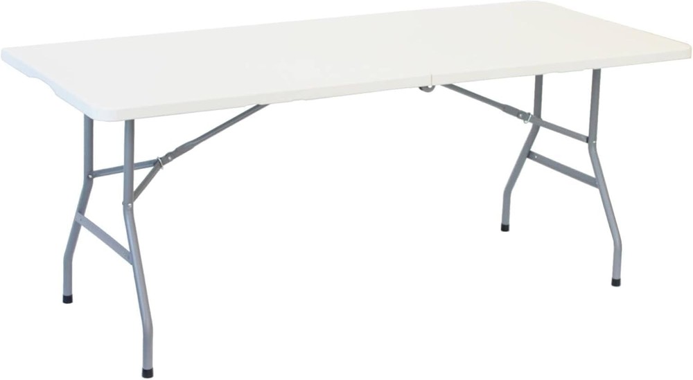 6ft Folding Table Heavy-Duty Premium Fold-in-Half Portable Utility Table
