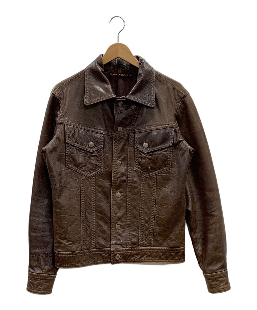 Nudie Jeans Leather Tracker Jacket M Gti10