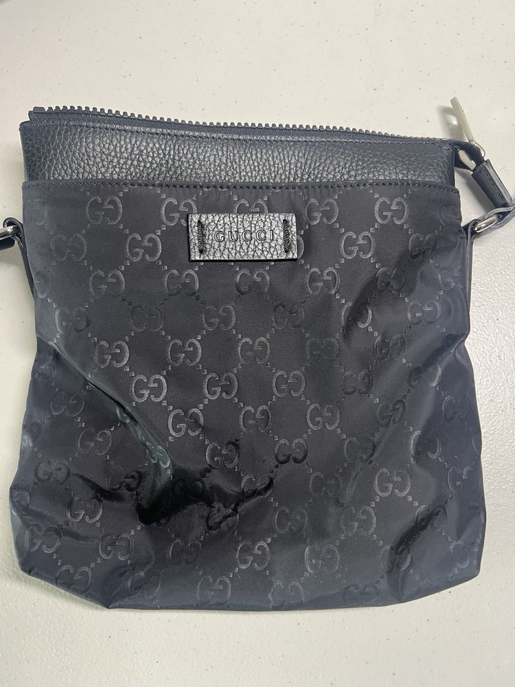 Gucci GG Nylon Crossbody Bag with Adjustable Leather Strap