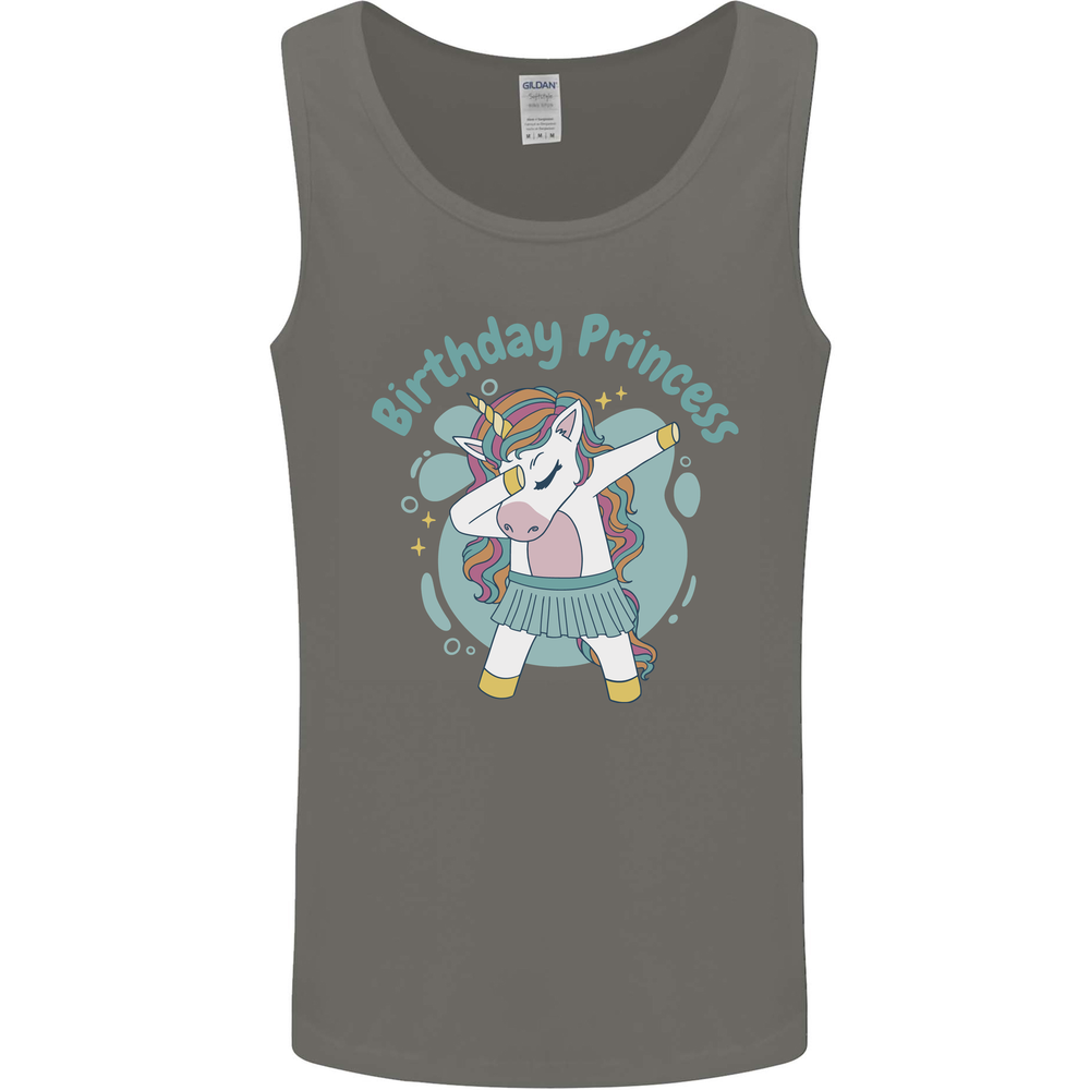 Birthday Princess Unicorn 4th 5th 6th 7th 8th Mens Vest Tank Top