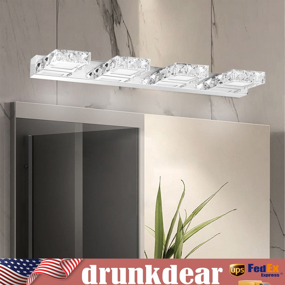 Modern LED Crystal Mirror Light - 4 Vanity Bathroom Wall Fixture