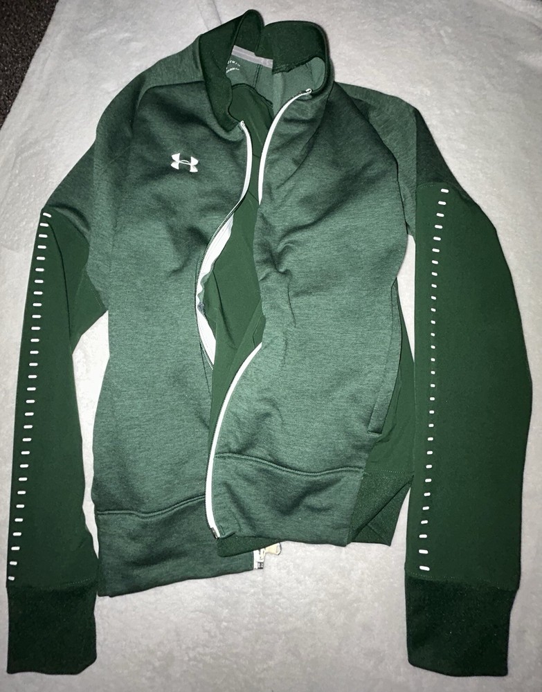 Under Armour Women’s Full Zip Hybrid Warm Up Jacket ColdGear Size L Burgundy