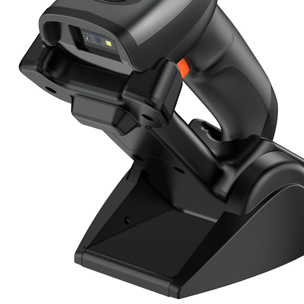 Wireless Bluetooth Barcode Scanner with Auto-Sensing Stand for Fast & Durable Scanning