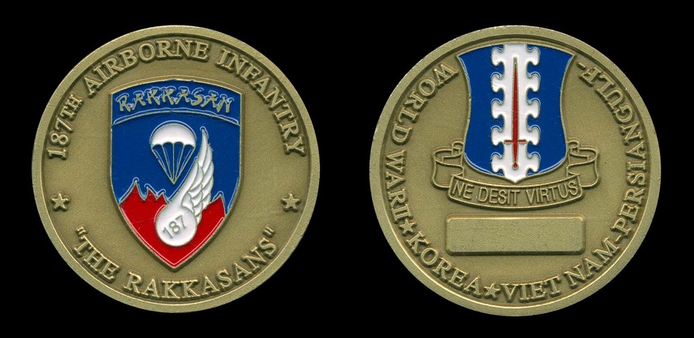 US Army Airborne 187th Infantry Rakkasans Challenge Coin