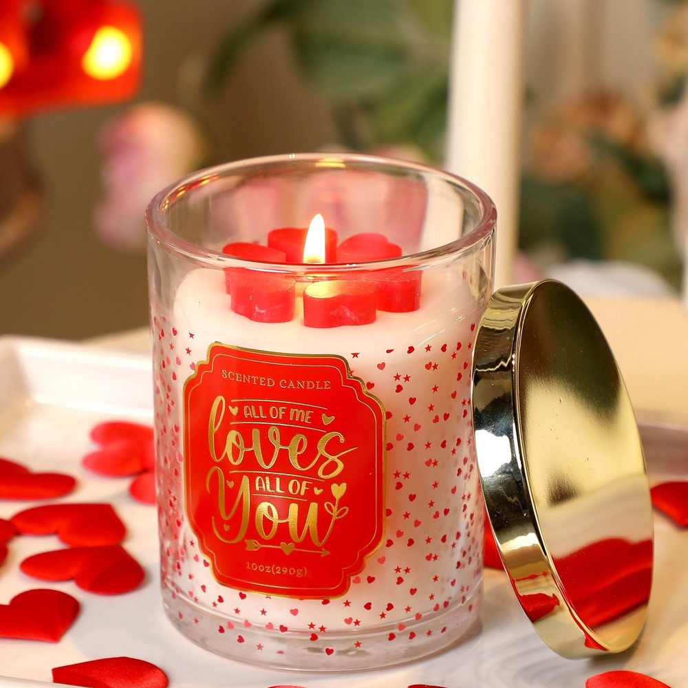 Valentine's Day Love Scented Candle Gift Set for Women and Girlfriends