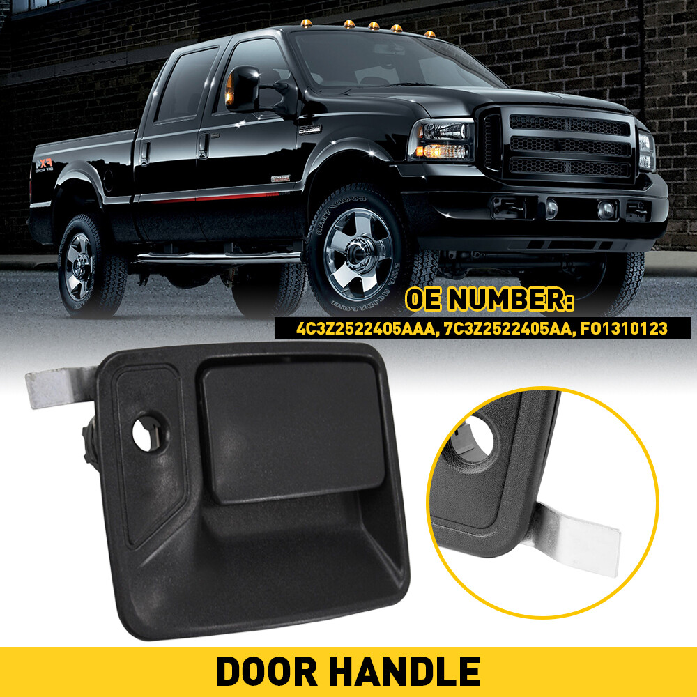 Black Front Exterior Door Handle for 99-16 Super Duty F-250-550 Passenger Side