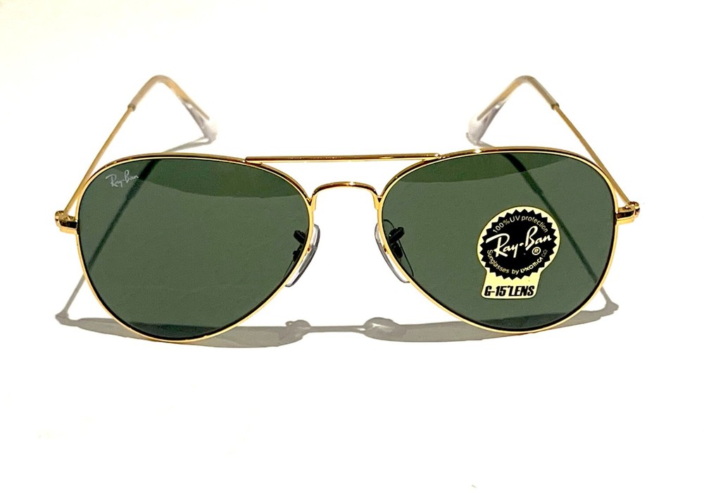 Ray-Ban Aviator RB3025 W3234 Classic Green G-15 Lens with Gold Frame 55mm