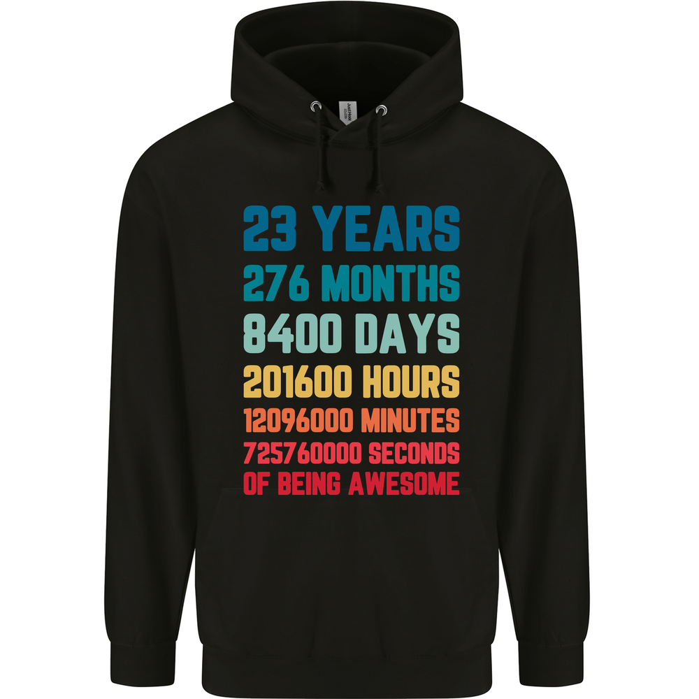 23rd Birthday 23 Year Old Mens 80% Cotton Hoodie
