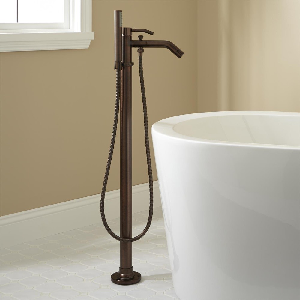 Signature Hardware 926635 Caol Floor Mounted Tub Filler- Includes Hand Shower