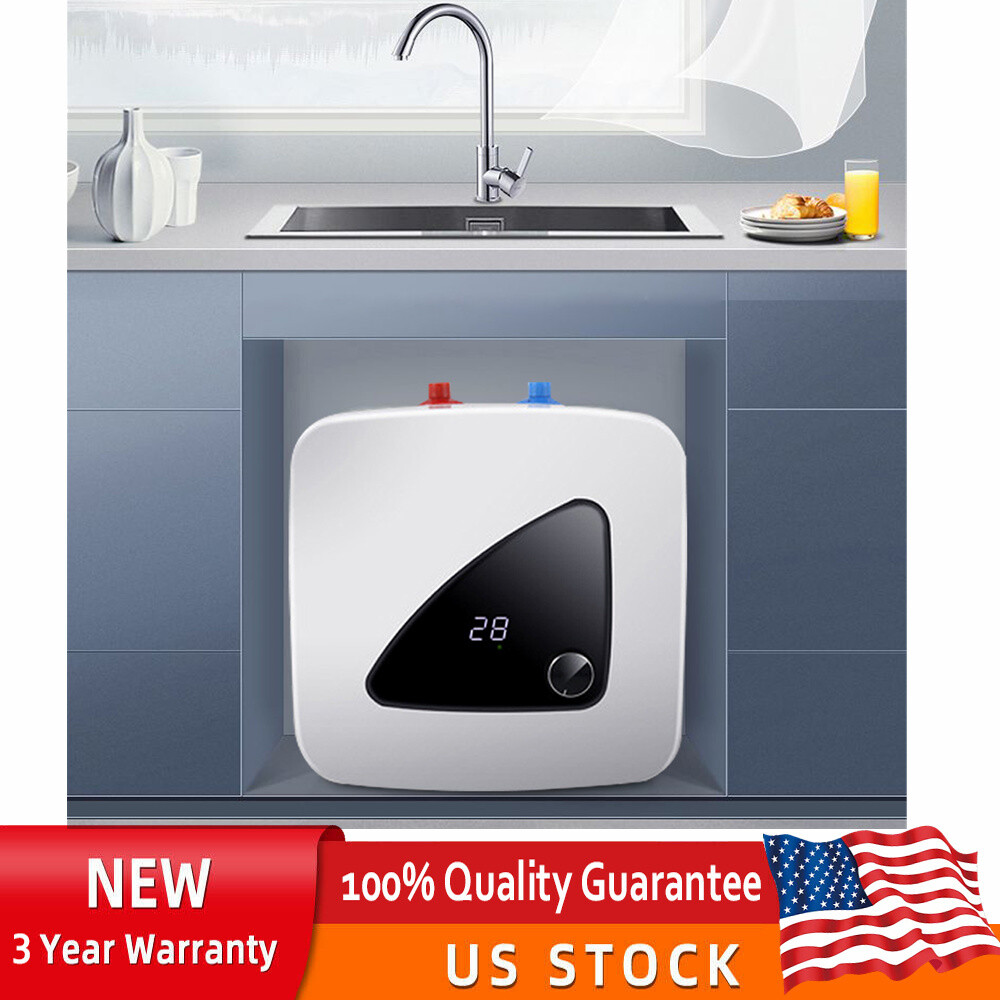 1500W 8L Electric Hot Water Heater 110V Small Compact Tank Bathroom Shower