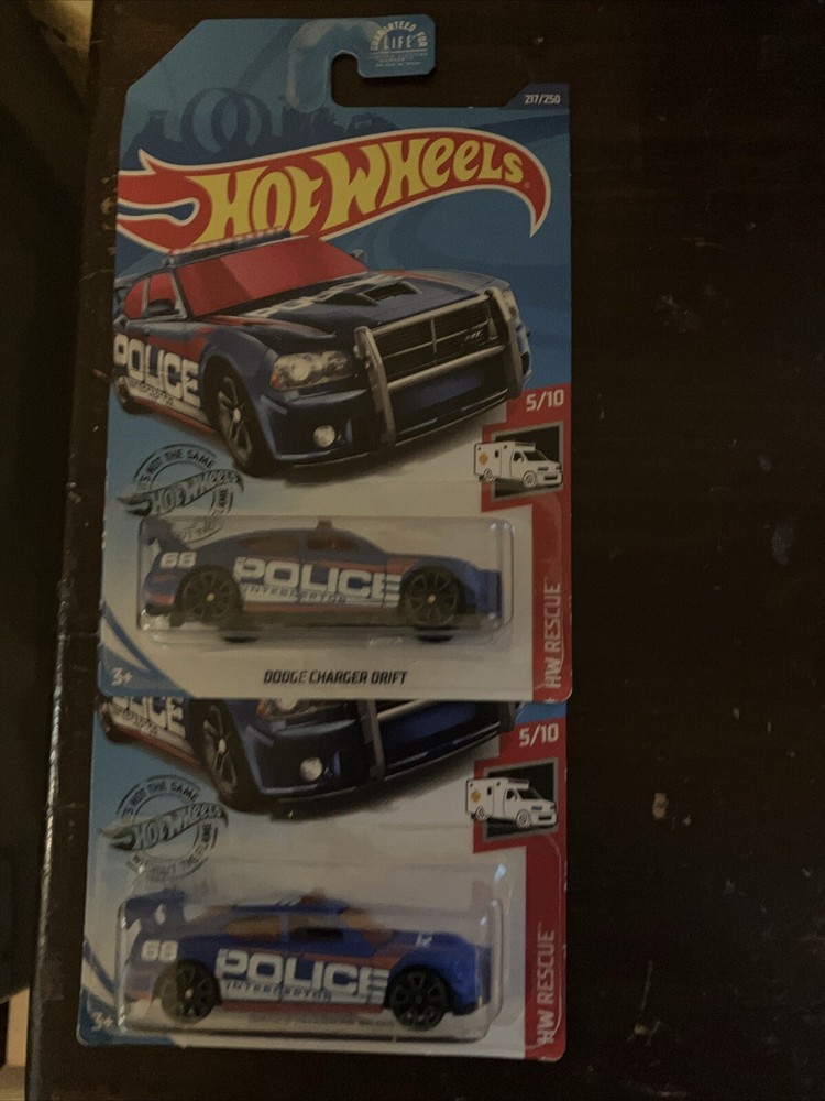 (2) Hot Wheels Dodge Charger Drift HW Rescue Blue 5/10 Factory Sealed Set
