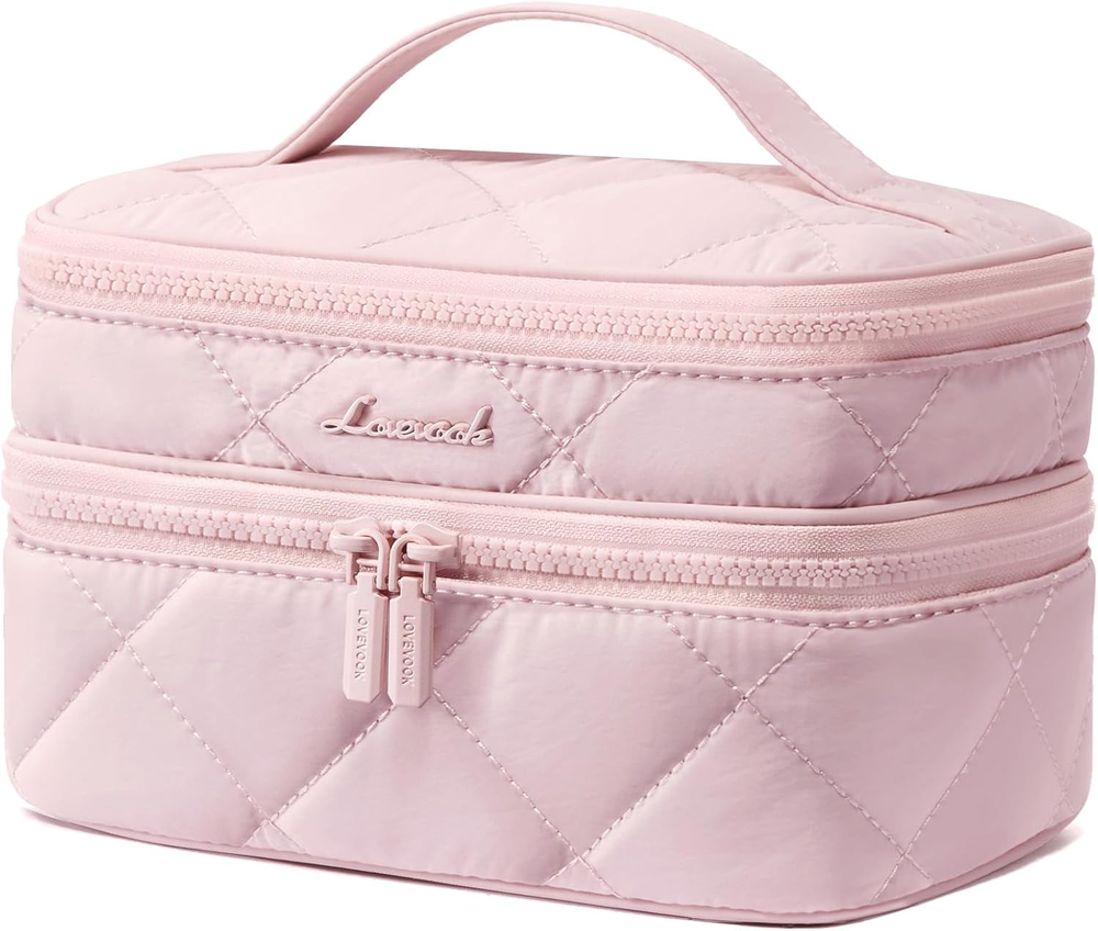 Travel Makeup Bag Large Toiletry Cosmetic Organizer Waterproof Double Layer