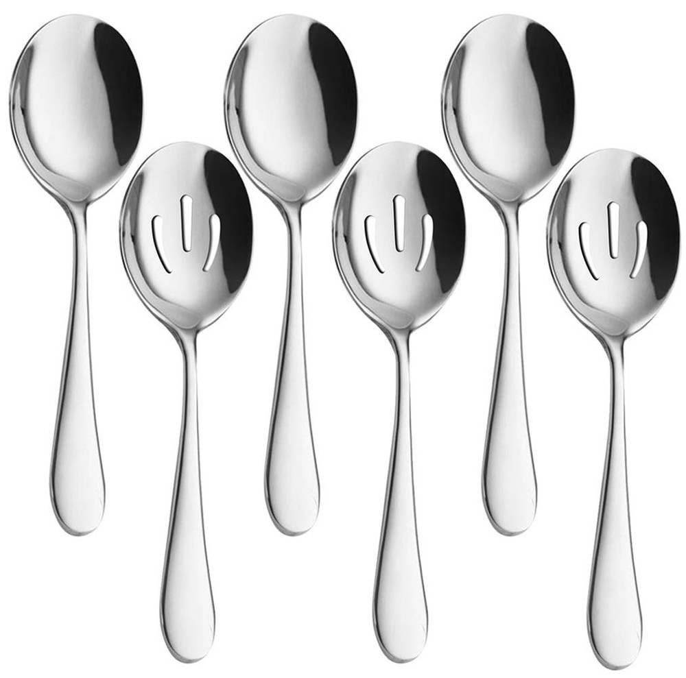 Set of 3 Slotted and 3 Serving Spoons 8.7 Inches High Performance Utility
