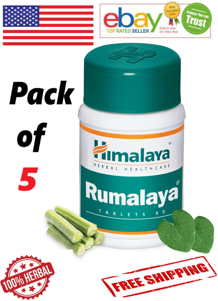 5 x 60 Himalaya Rumalaya Tabs for Joint & Bone Health with Free Shipping
