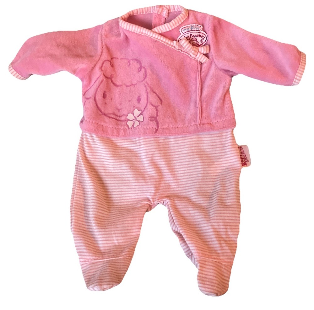 Zapf Creation Doll One Piece Outfit Lamb Pink Stripe My First Baby Annabell Toy