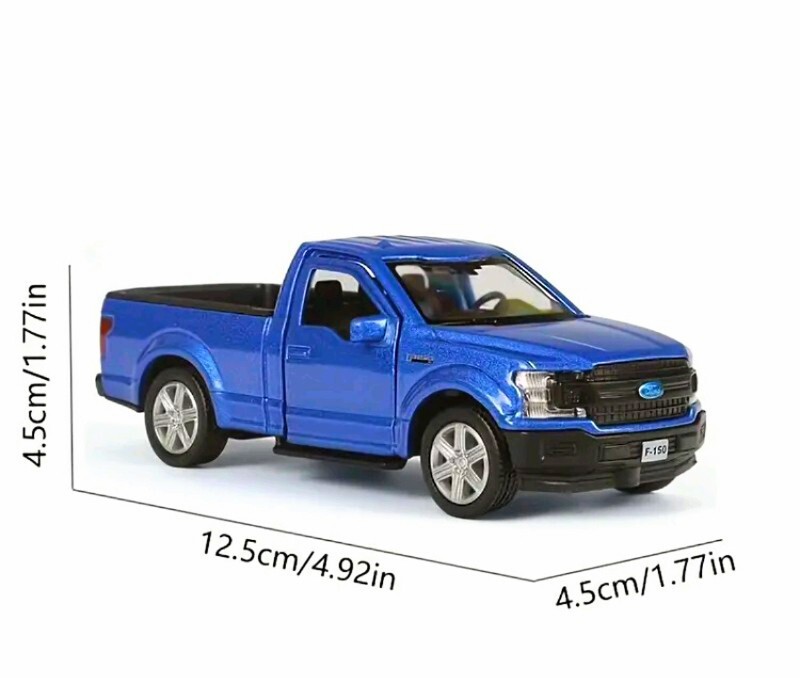 2024 Blue FORD F-150 Diecast Pull Back Powerered Pickup Truck Nice Details