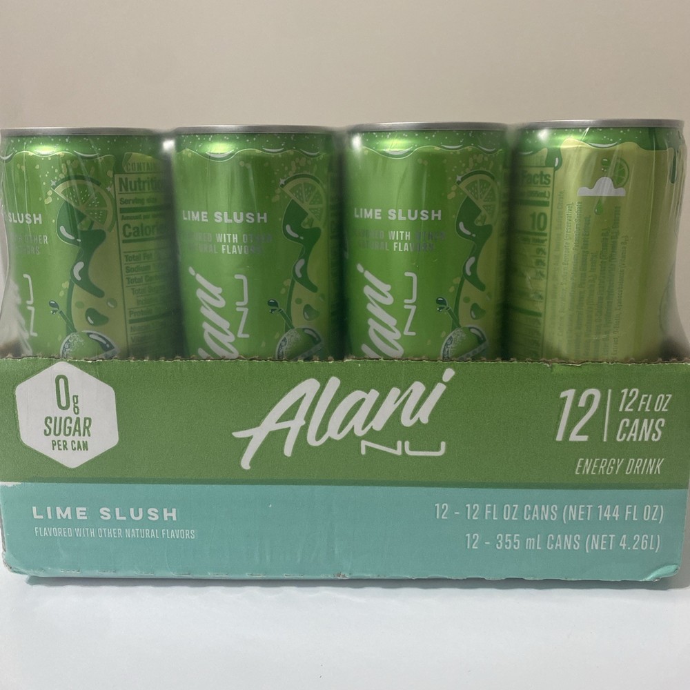 Alani Nu Lime Slush Energy Drink 12 oz NEW  (Pack of 12) Limited Time Drink ￼-image