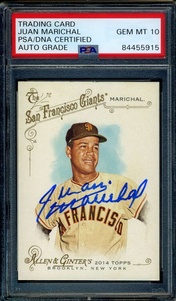 Juan Marichal Gem Mint 10 PSA DNA Coa Signed 2014 Topps Allen Ginters Autograph