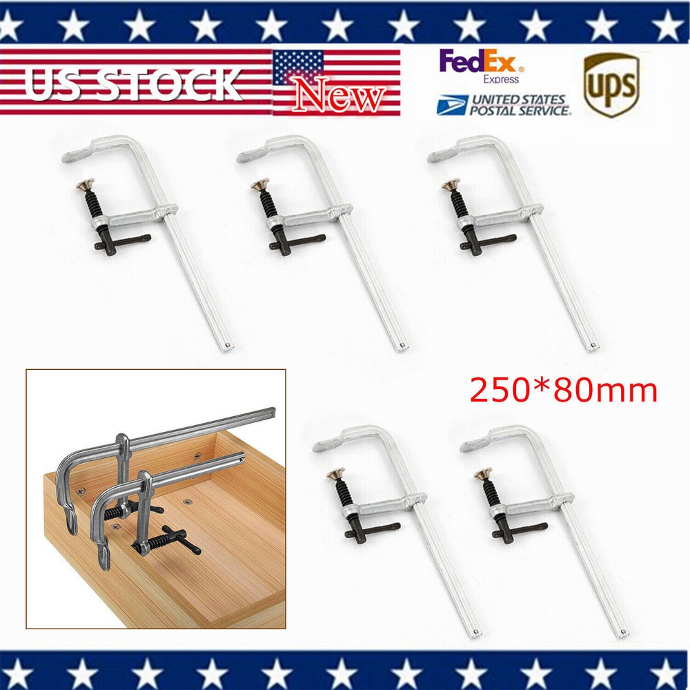 5 Pack F Style Welding Clamps Heavy Duty Forged Solid Steel Clamp Set Kit 500kg